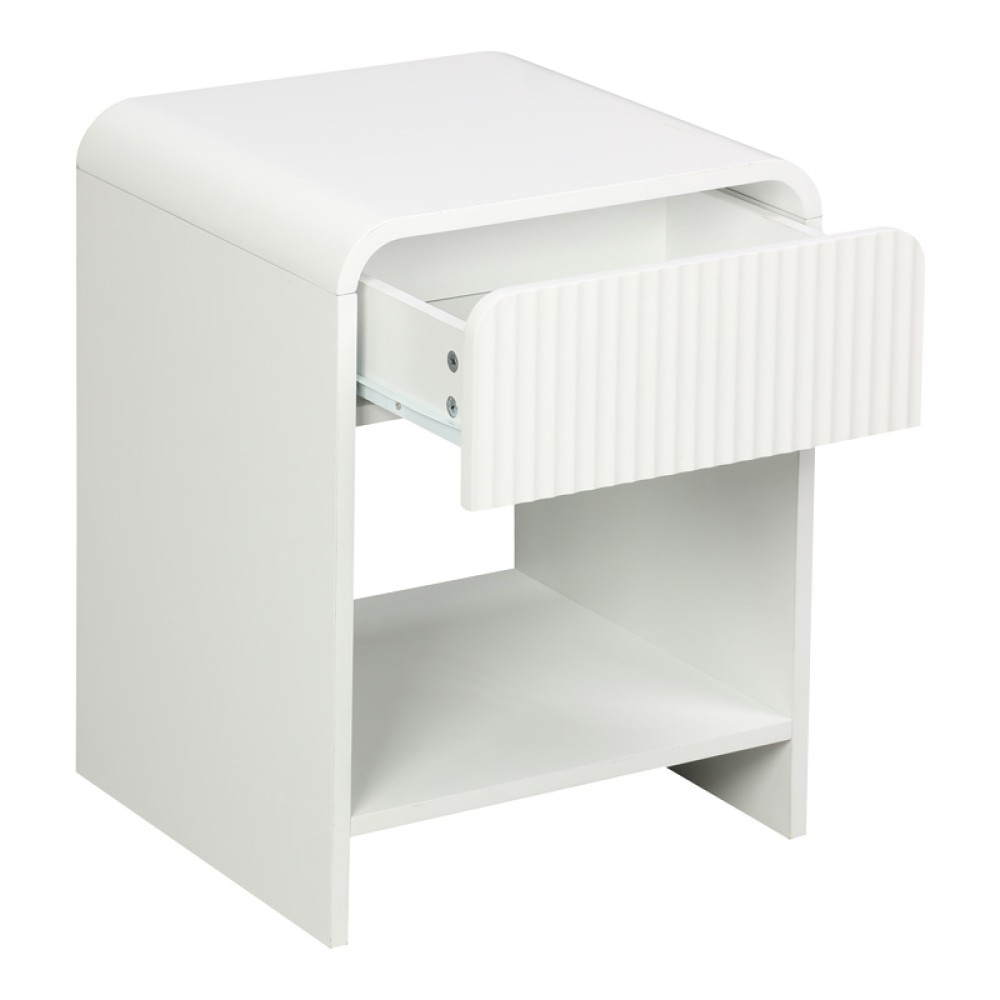Κομοδίνο Zeplen pakoworld MDF σε λευκή απόχρωση 40x40x53εκ