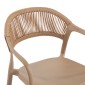 Πολυθρόνα Ankara pakoworld στοιβαζόμενη pp-pe rattan σε μόκα-φυσική απόχρωση 54x55.5x77εκ
