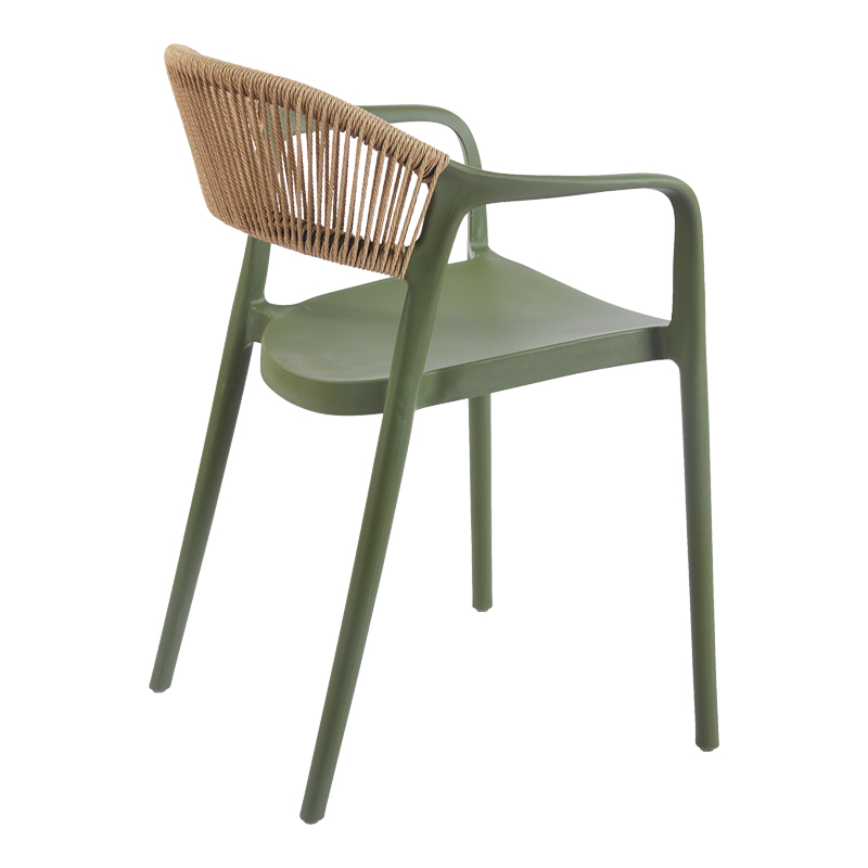 Πολυθρόνα Ankara pakoworld στοιβαζόμενη pp-pe rattan σε λαδί-φυσική απόχρωση 54x55.5x77εκ