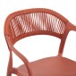 Πολυθρόνα Ankara pakoworld στοιβαζόμενη pp-pe rattan σε terracotta απόχρωση 54x55.5x77εκ