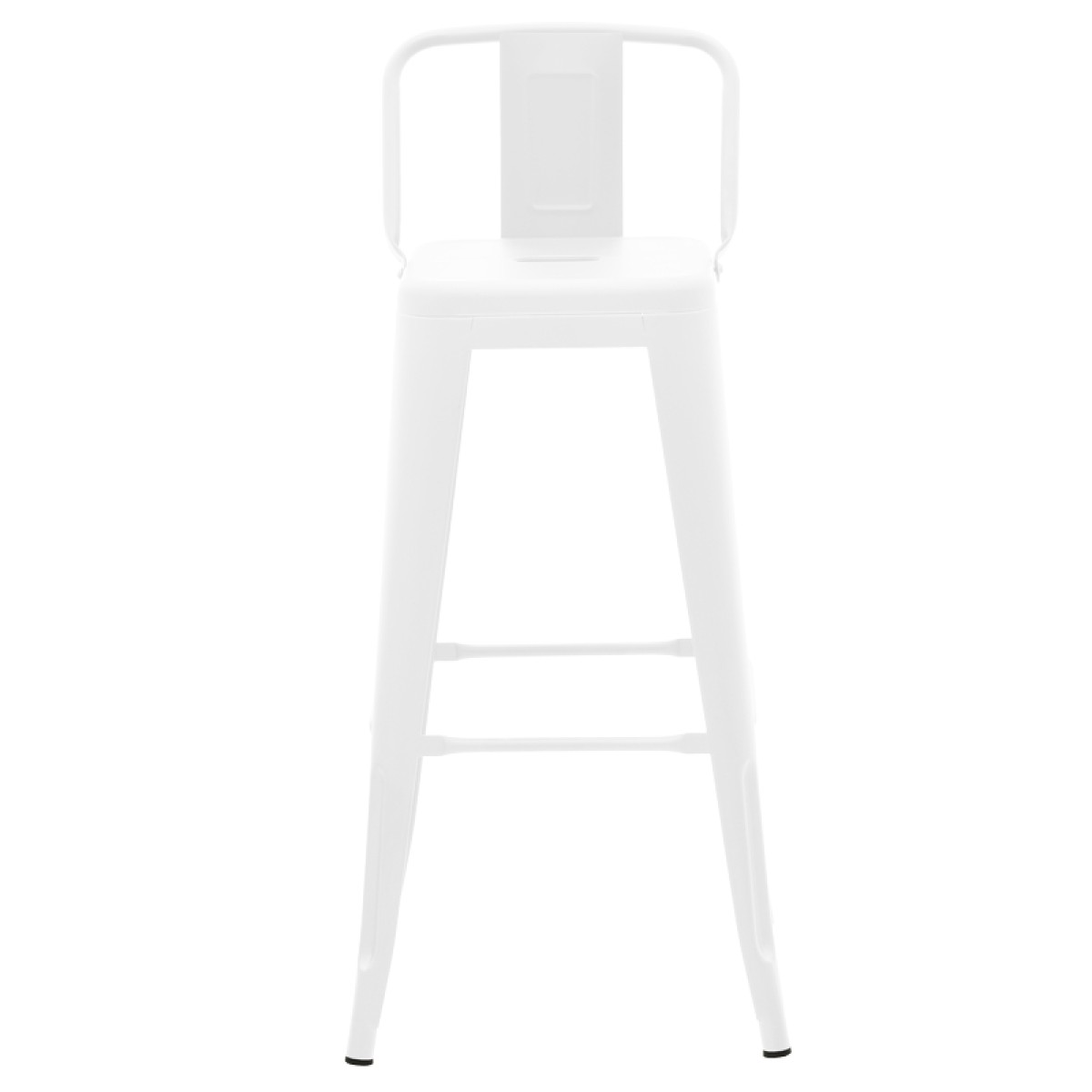 Σκαμπό μπαρ με πλάτη Utopia pakoworld μέταλλο σε λευκή ματ απόχρωση 42x42x97εκ