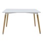 Τραπέζι Natali pakoworld MDF λευκό-πόδια φυσικό 120x80x76εκ