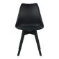 Καρέκλα Gaston I pakoworld PP-PU σε μαύρη απόχρωση 48.5x53.5x81.5εκ