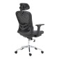 Καρέκλα γραφείου εργασίας Mergi pakoworld μαύρο mesh 62x63x120εκ