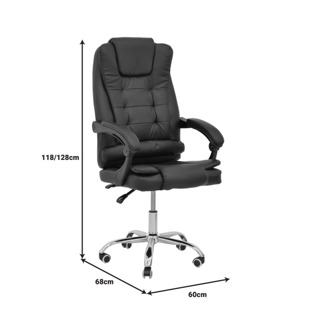 Καρέκλα γραφείου διευθυντή Toronsi pakoworld μαύρο pu 60x68x128εκ Καρέκλα γραφείου διευθυντή Toronsi pakoworld μαύρο pu 60x68x128εκ