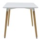 Τραπέζι Natali pakoworld MDF λευκό-πόδια σε φυσική απόχρωση 80x80x76εκ