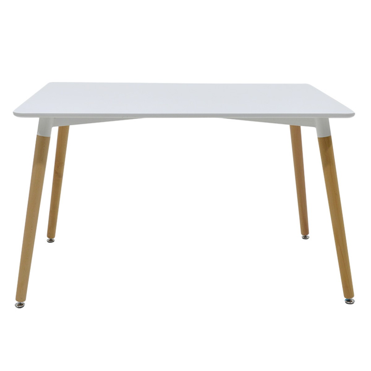 Τραπέζι Natali pakoworld MDF λευκό-πόδια φυσικό 120x80x76εκ