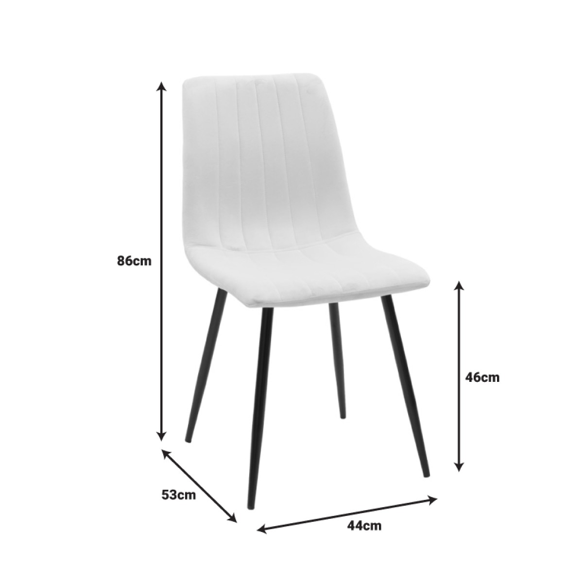 Καρέκλα Noor pakoworld βελούδο γκρι - πόδια σε φυσική απόχρωση 44x53x86εκ