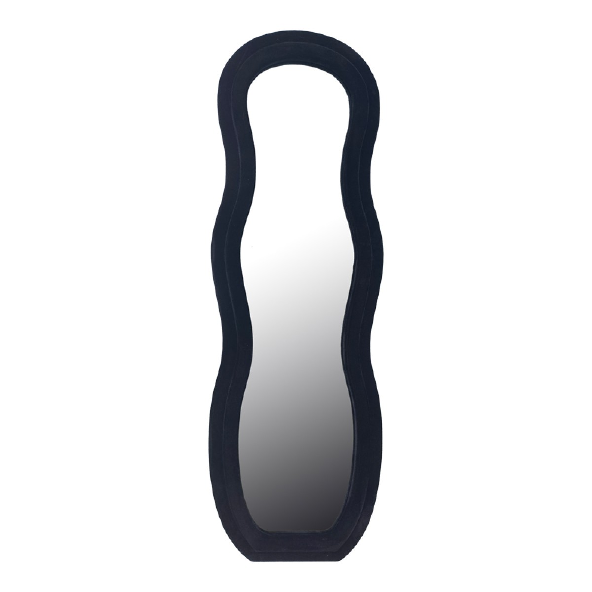 Καθρέπτης Glinde Inart βελούδο σε μαύρη απόχρωση 50x3.3x150εκ