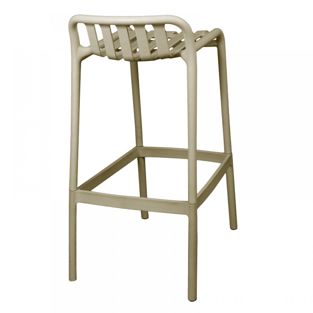 Σκαμπό μπαρ Zoi pakoworld pp σε απόχρωση cappucino 36x56x87εκ