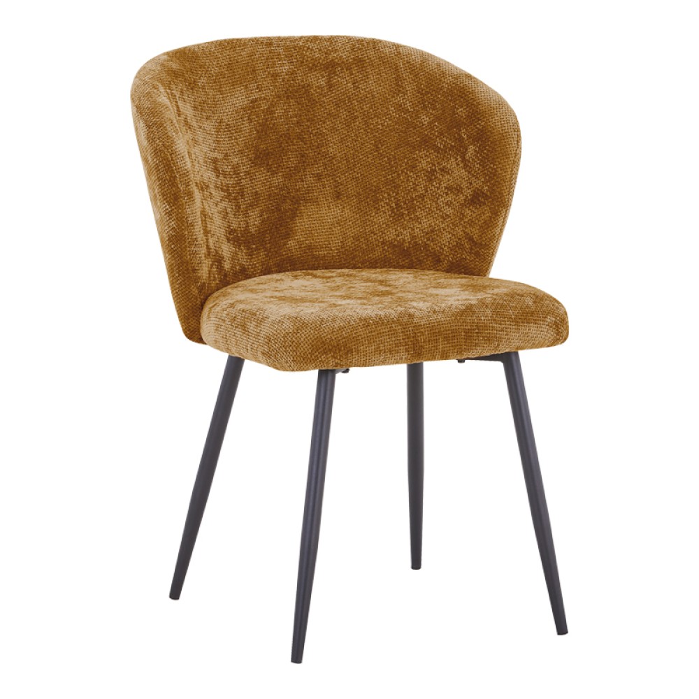 Καρέκλα Karg pakoworld camel ύφασμα-πόδι μαύρο μέταλλο 57x62x80εκ