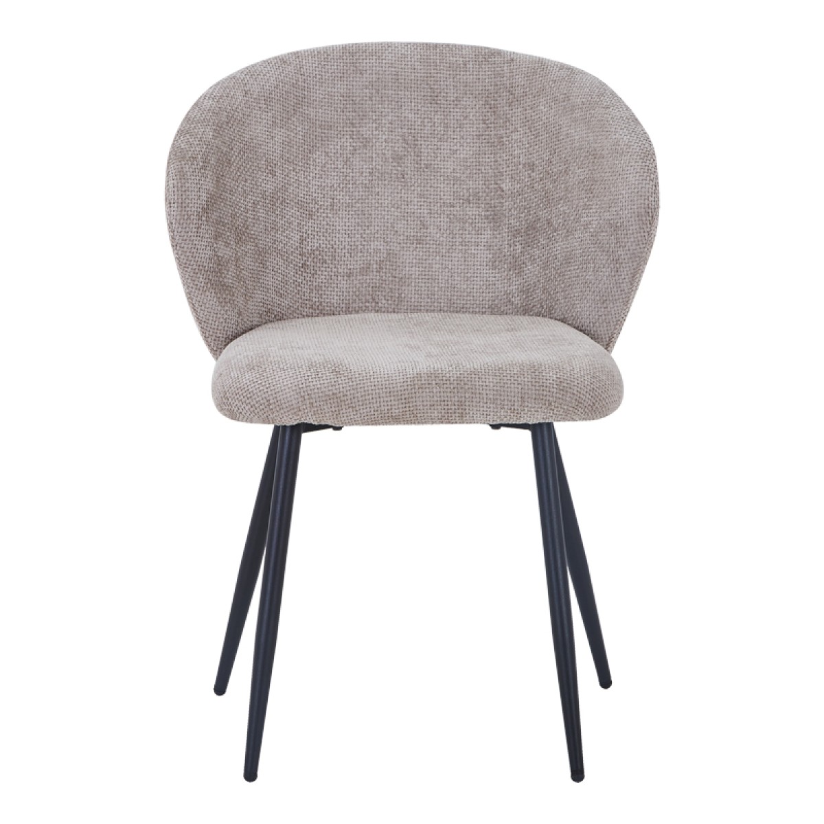 Καρέκλα Karg pakoworld μπεζ ύφασμα-πόδι μαύρο μέταλλο 57x62x80εκ