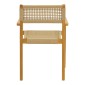 Πολυθρόνα Lengan pakoworld σκελετός teak ξύλο σε φυσική απόχρωση-μπεζ σχοινί 54x52x80εκ