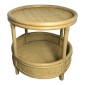 Βοηθητικό τραπέζι Moody pakoworld pe rattan σε φυσική απόχρωση Φ55x51εκ