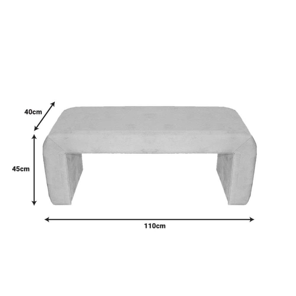 Σκαμπό Gagga Inart βελούδο σε μπεζ απόχρωση 110x40x45εκ