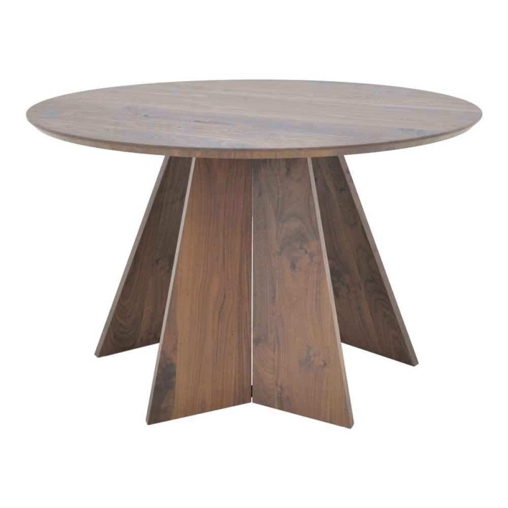 Τραπέζι Bibble pakoworld mdf σε καρυδί απόχρωση Φ120x76εκ