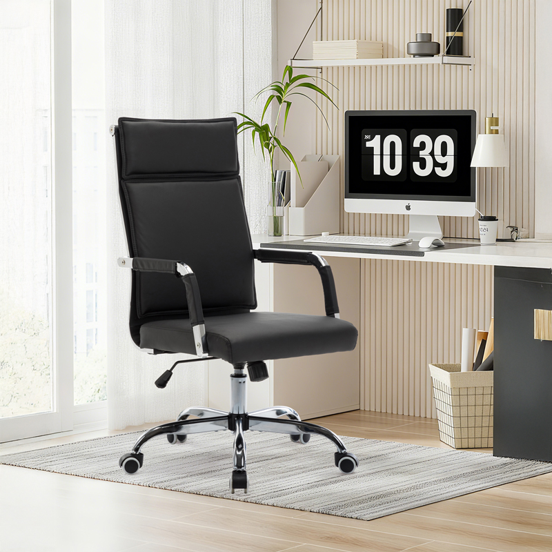 Καρέκλα γραφείου διευθυντη Mavel pakoworld PU μαύρo 55x62x100-110εκ