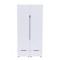 Ντουλάπα δίφυλλη Afina pakoworld mdf σε λευκή glossy απόχρωση 100x57x213εκ