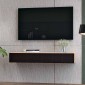 Κονσόλα με 2 συρτάρια Doha pakoworld mdf σε μαύρη με oak απόχρωση 120x41x20cm