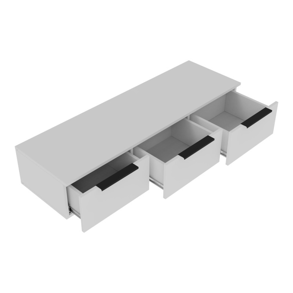 Κονσόλα με 3 συρτάρια Doha pakoworld σε λευκή απόχρωση 120x39x22cm