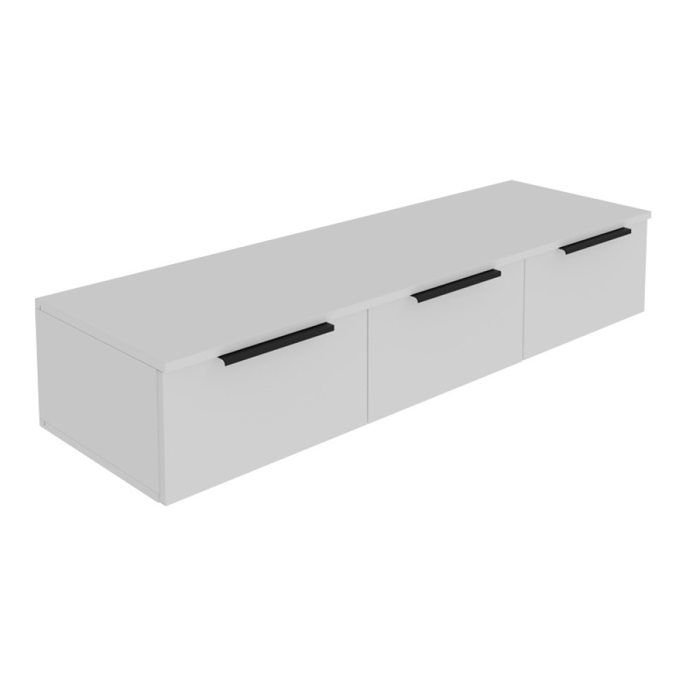 Κονσόλα με 3 συρτάρια Doha pakoworld σε λευκή απόχρωση 120x39x22cm