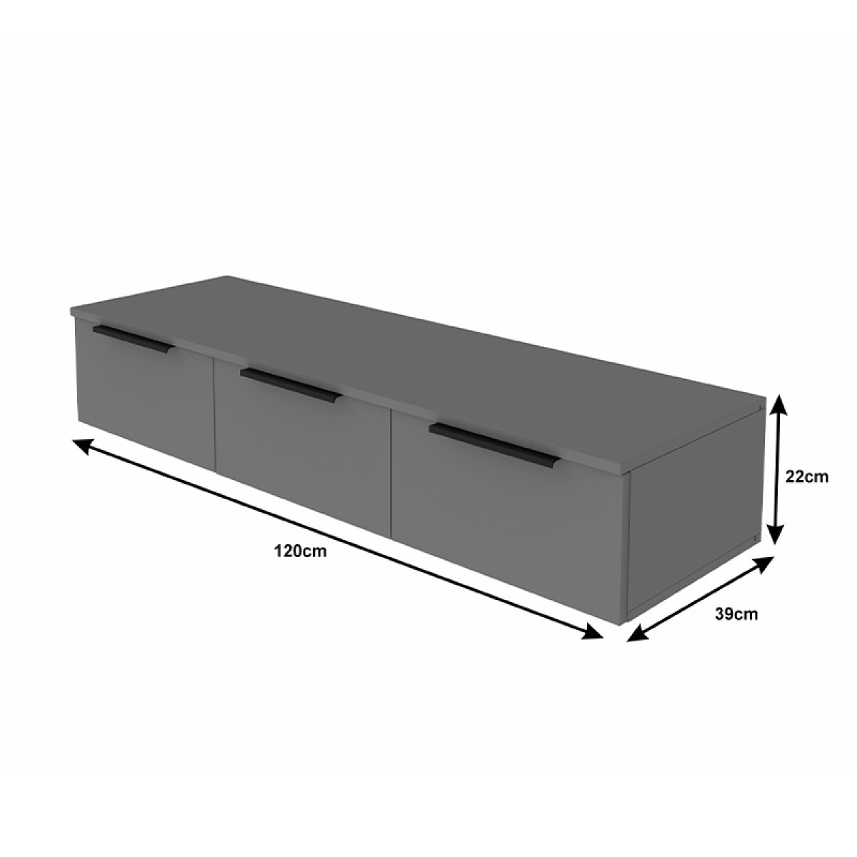 Κονσόλα με 3 συρτάρια Doha pakoworld σε λευκή απόχρωση 120x39x22cm