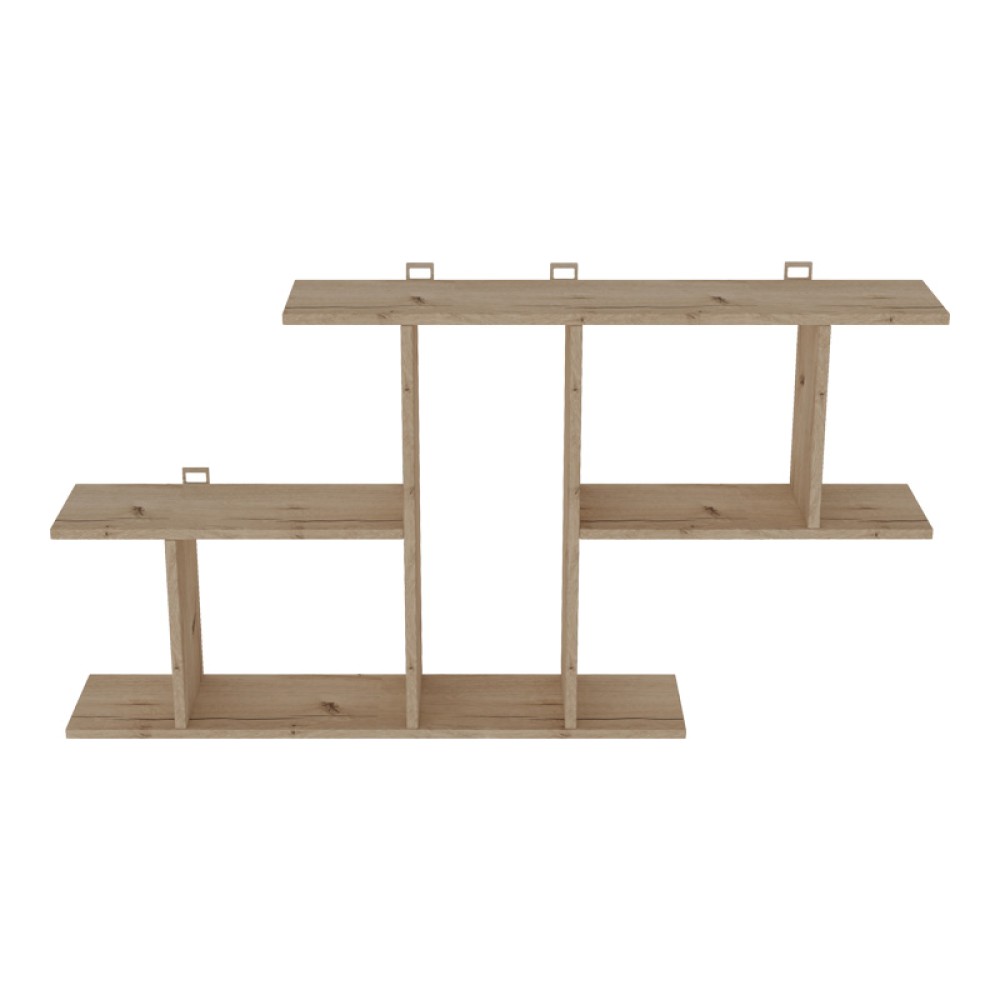 Ραφιέρα τοίχου Vertoura pakoworld σε oak απόχρωση 116x18.5x60cm