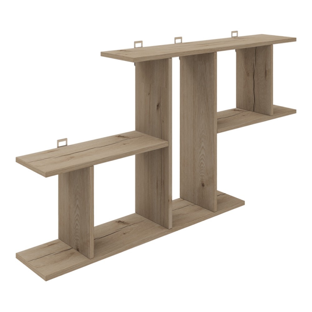 Ραφιέρα τοίχου Vertoura pakoworld σε oak απόχρωση 116x18.5x60cm