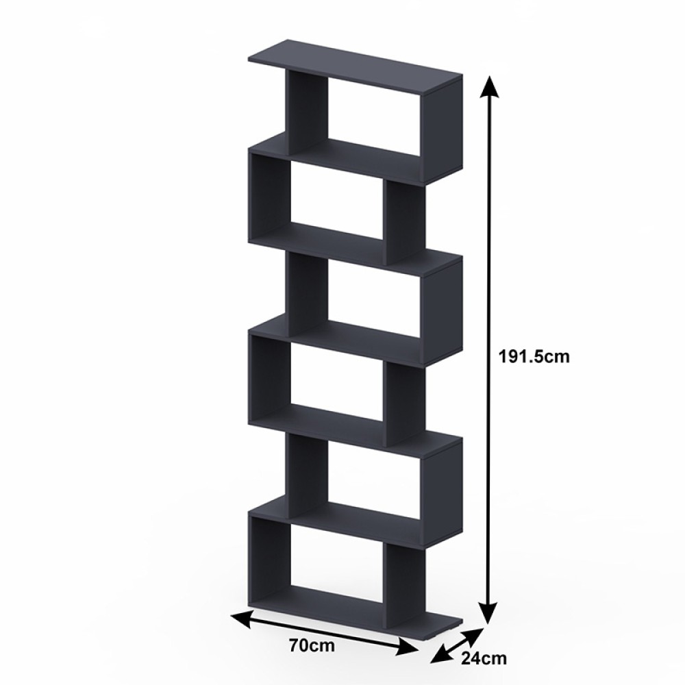 Βιβλιοθήκη Sezen pakoworld σε λευκή απόχρωση 70x24x191.5εκ