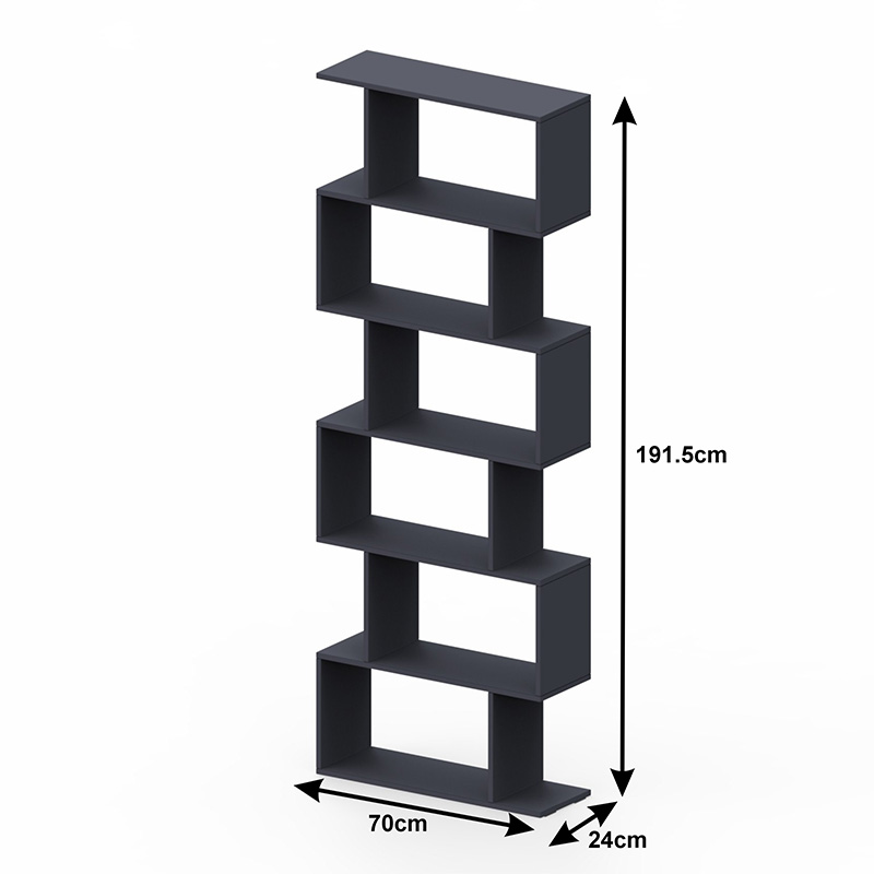 Βιβλιοθήκη Sezen pakoworld σε λευκή απόχρωση 70x24x191.5εκ