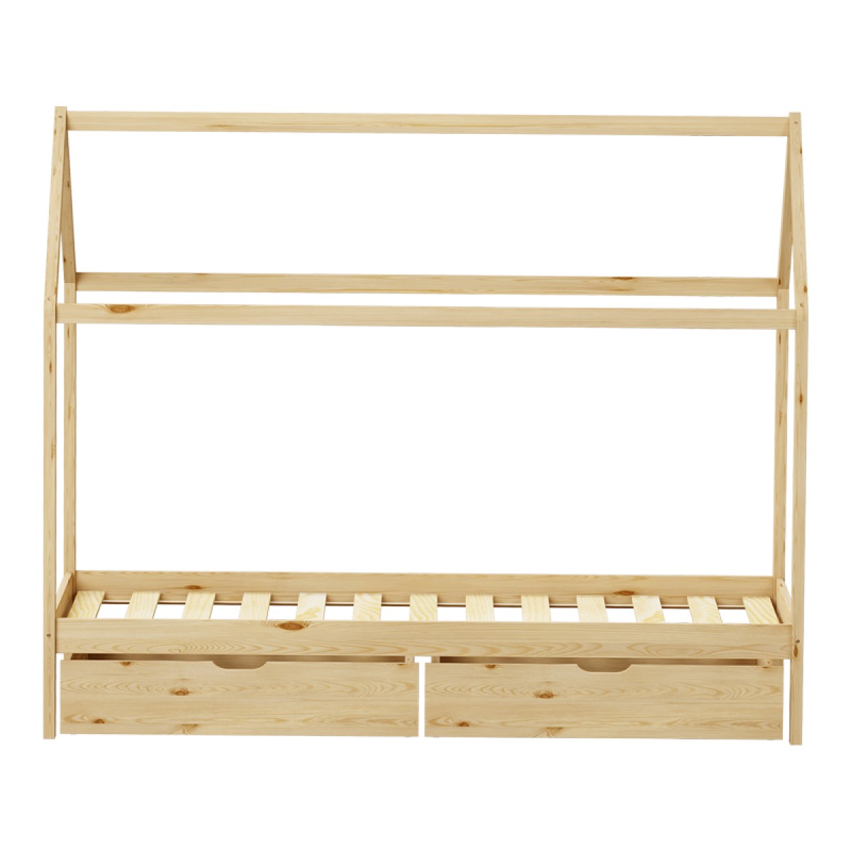 Παιδικό κρεβάτι Mellin τ.Montessori με 2 συρτάρια pakoworld ξύλο πεύκου σε φυσική απόχρωση 90x190εκ
