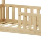 Παιδικό κρεβάτι Bambie με κιγκλίδωμα τ.Montessori pakoworld ξύλο πεύκου σε φυσική απόχρωση 70x140εκ