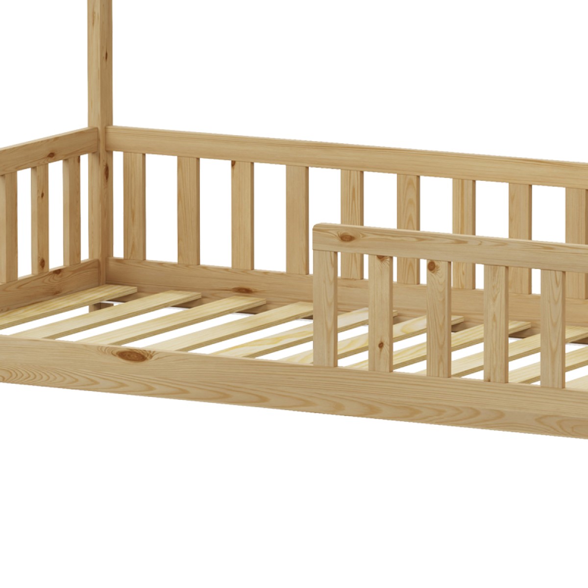 Παιδικό κρεβάτι Callan τ.Montessori με κιγκλίδωμα pakoworld ξύλο πεύκου σε φυσική απόχρωση 90x190εκ