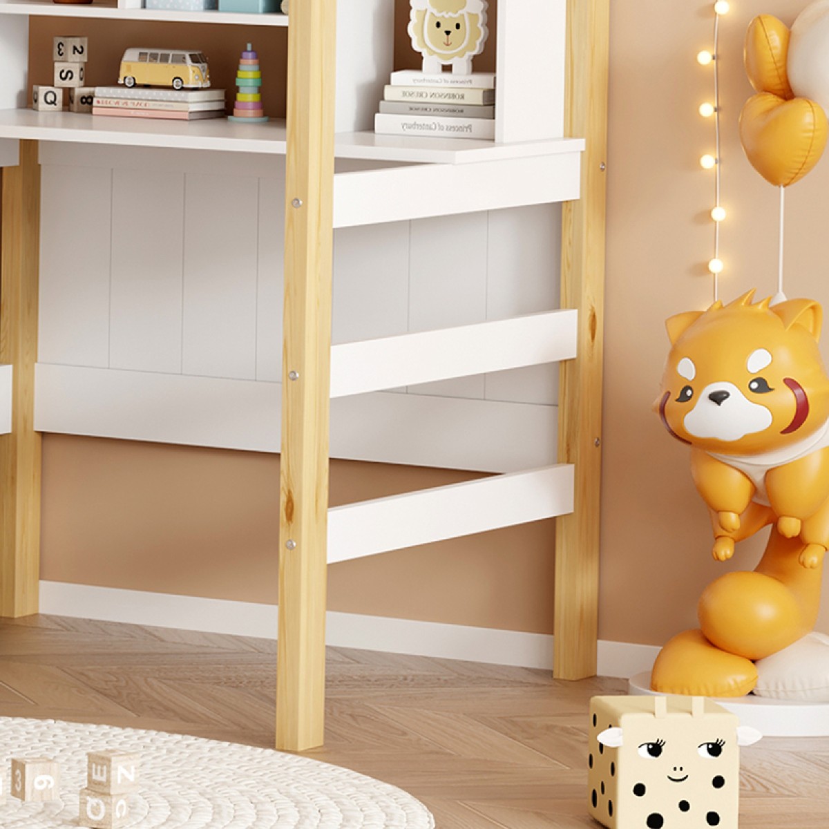 Παιδικό κρεβάτι Bedria pakoworld τ.Montessori ξύλο σε λευκή-φυσική απόχρωση 190x90εκ