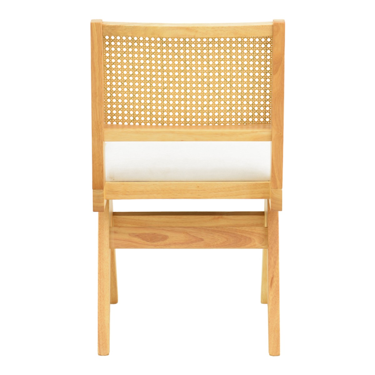 Καρέκλα Winslow pakoworld rubberwood σε φυσική απόχρωση-ύφασμα λευκό 46x58x80εκ