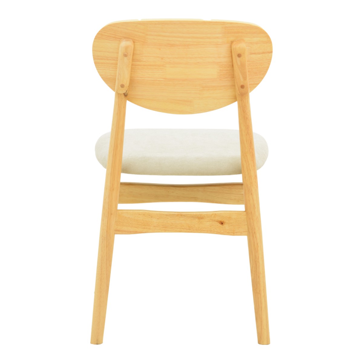 Καρέκλα Cardith pakoworld rubberwood-plywood σε φυσική απόχρωση-ύφασμα γκρι-μπεζ 48x51x78εκ