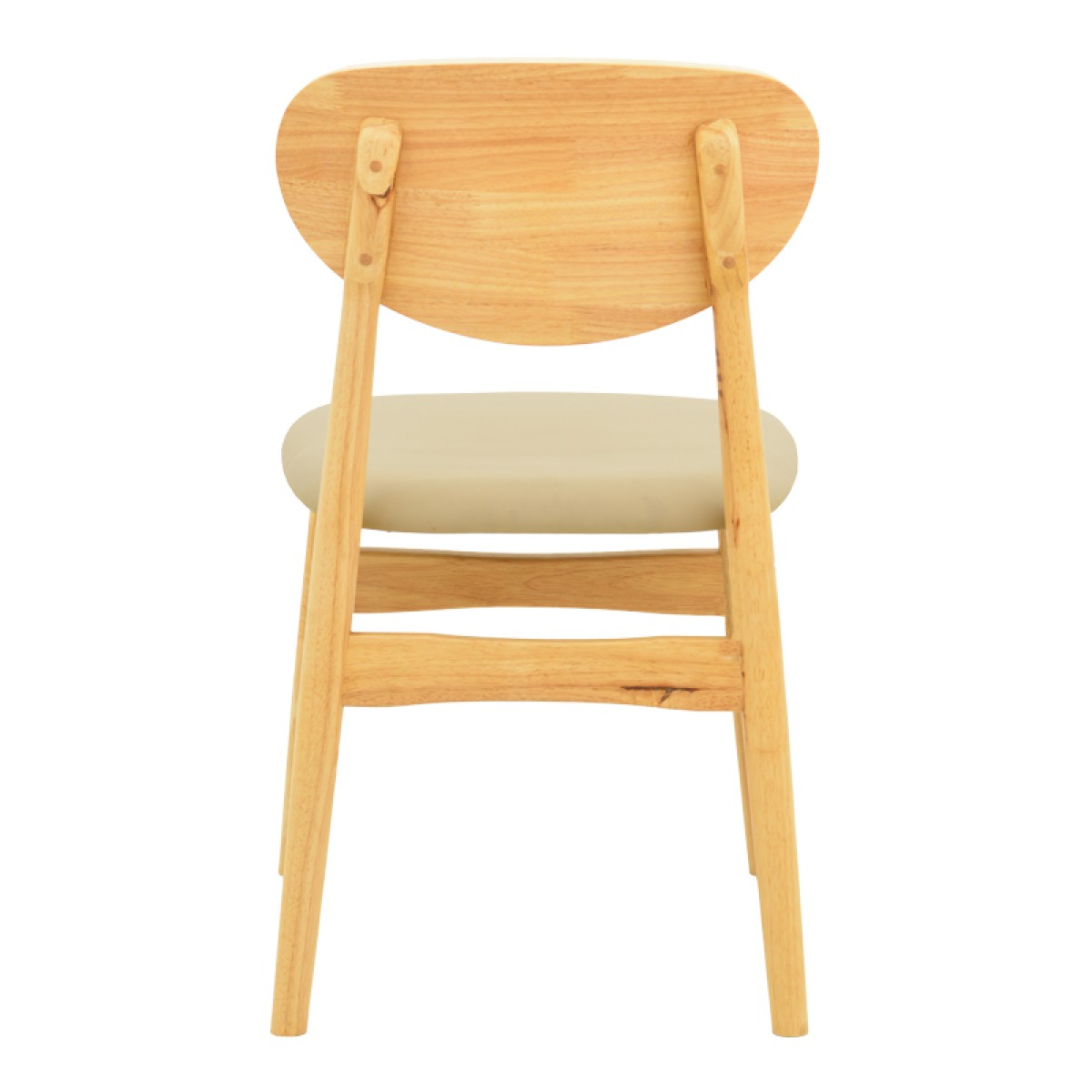 Καρέκλα Cardith pakoworld rubberwood-plywood σε φυσική απόχρωση-pu μπεζ 48x51x78εκ