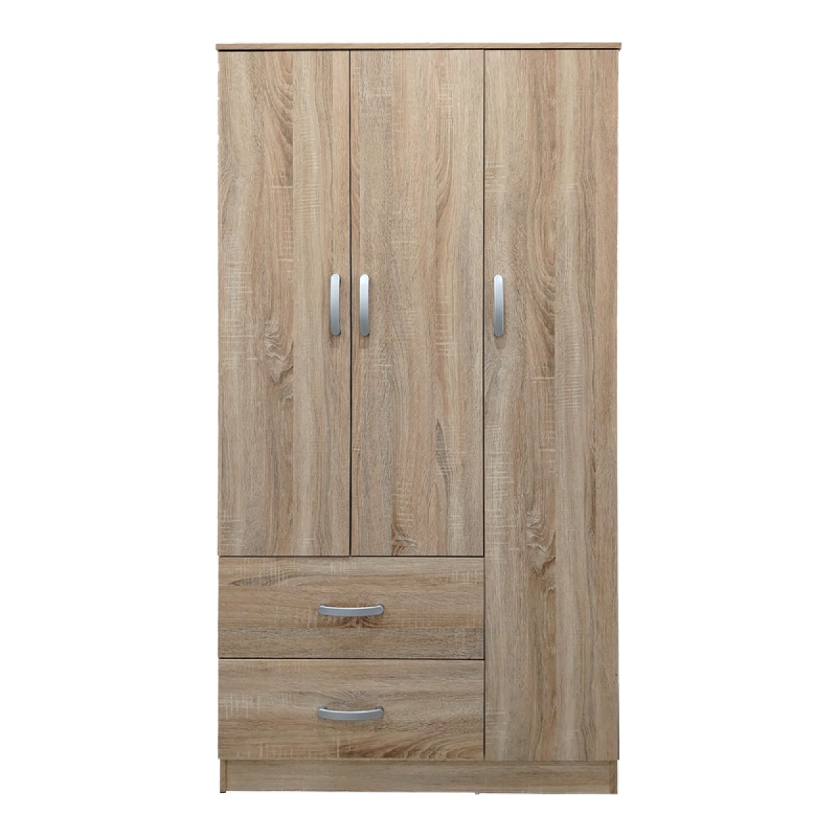 Ντουλάπα τρίφυλλη με 2 συρτάρια Lego pakoworld σε sonoma απόχρωση 90x42x180εκ