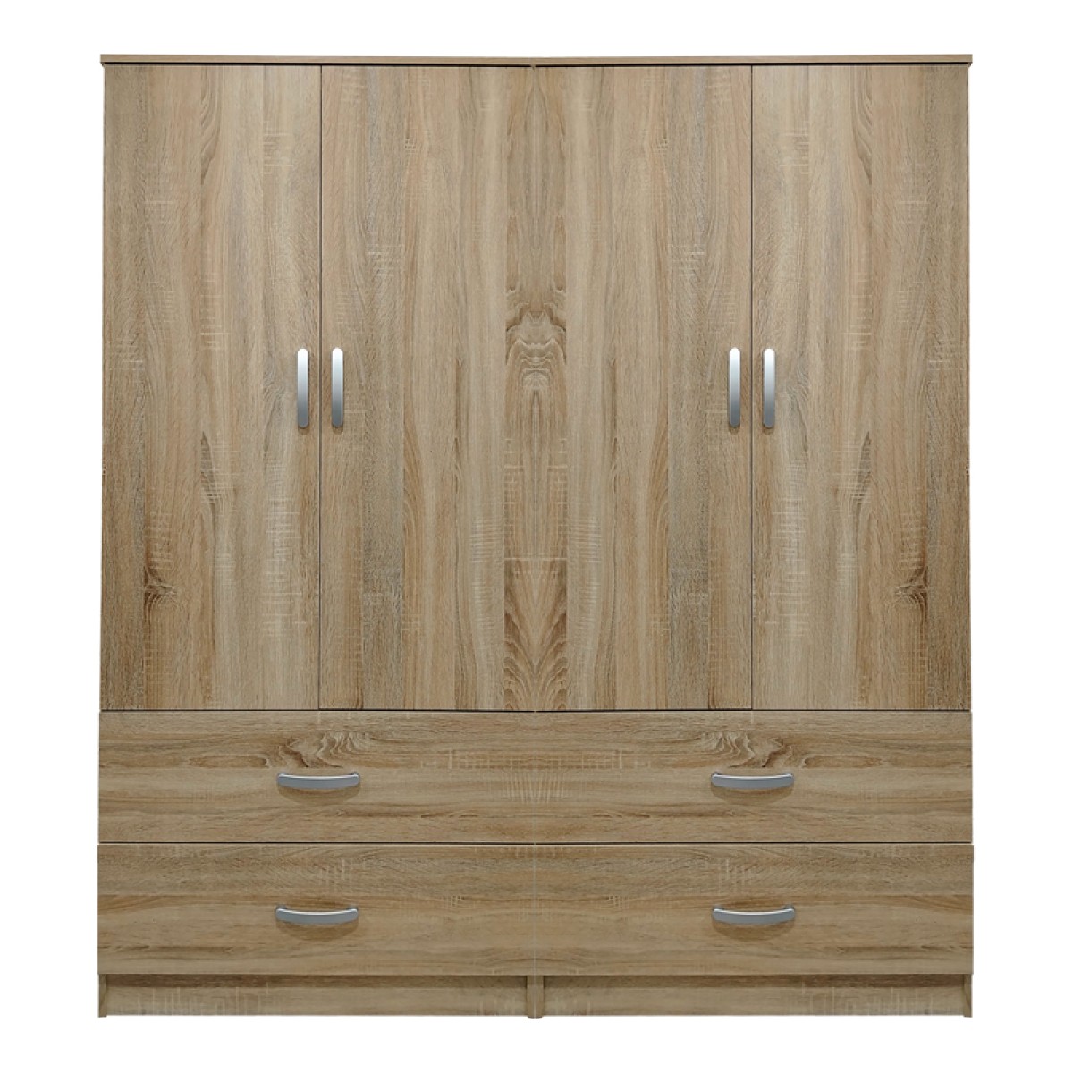 Ντουλάπα τετράφυλλη με συρτάρια Lego pakoworld sonoma 160x42x180εκ