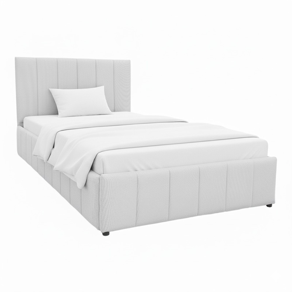 Κρεβάτι Snuggle pakoworld με αποθηκευτικό χώρο ύφασμα γκρι 120x200εκ