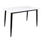 Τραπέζι Pembe pakoworld sintered stone λευκή όψη μαρμάρου με μαύρα μεταλλικά πόδια 120x70x75εκ