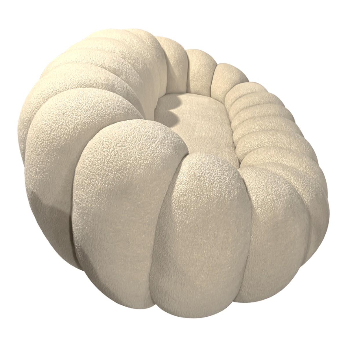 Καναπές Embrace pakoworld μπουκλέ ύφασμα σε μπεζ απόχρωση 180x105x65εκ