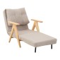 Πολυθρόνα-Κρεβάτι Restyl pakoworld rubberwood- μπουκλέ ύφασμα σε κρεμ απόχρωση 75x60x93εκ
