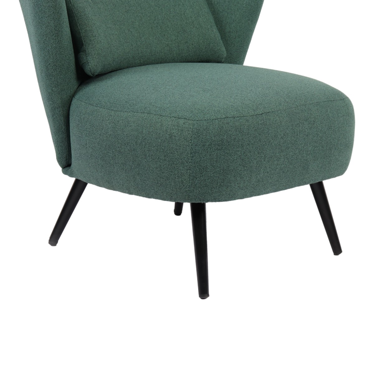 Πολυθρόνα Nagreta pakoworld πράσινο ύφασμα με μεταλλικό πόδι σε μαύρη απόχρωση 77x73x74εκ