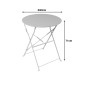 Τραπεζι Bistro pakoworld μεταλλικό αναδιπλούμενο σε λευκή απόχρωση Φ60x71εκ