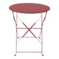 Τραπεζι Bistro pakoworld μεταλλικό αναδιπλούμενο σε απόχρωση terracotta Φ60x71εκ