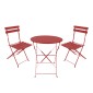 Τραπεζαρία Bistro pakoworld σετ 3τεμ μεταλλική αναδιπλούμενη σε terracotta απόχρωση Φ60x71εκ