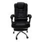Καρέκλα γραφείου διευθυντή με υποπόδιο Worko pakoworld pu σε μαύρη απόχρωση 66x62x113-121εκ