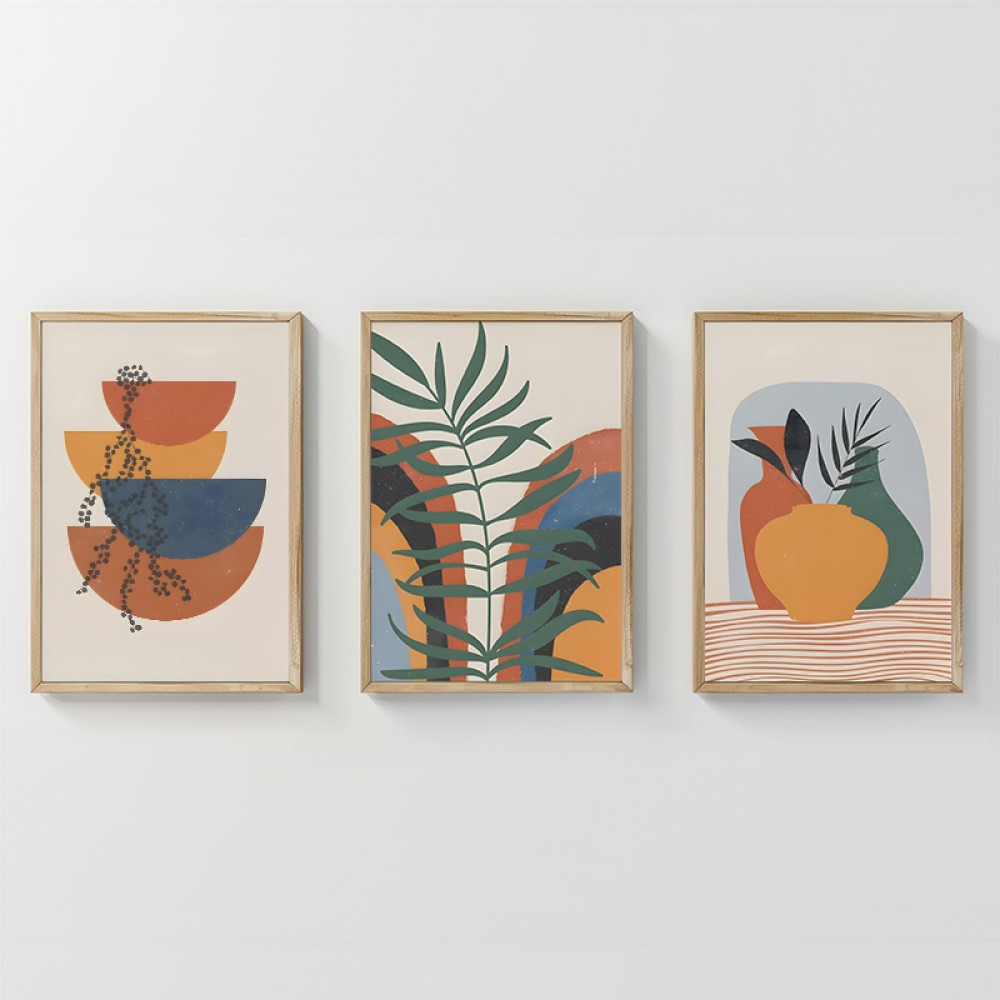 Πίνακας Alenza pakoworld τρίπτυχος με ψηφιακή εκτύπωση και πλαίσιο 33x1.5x48εκ