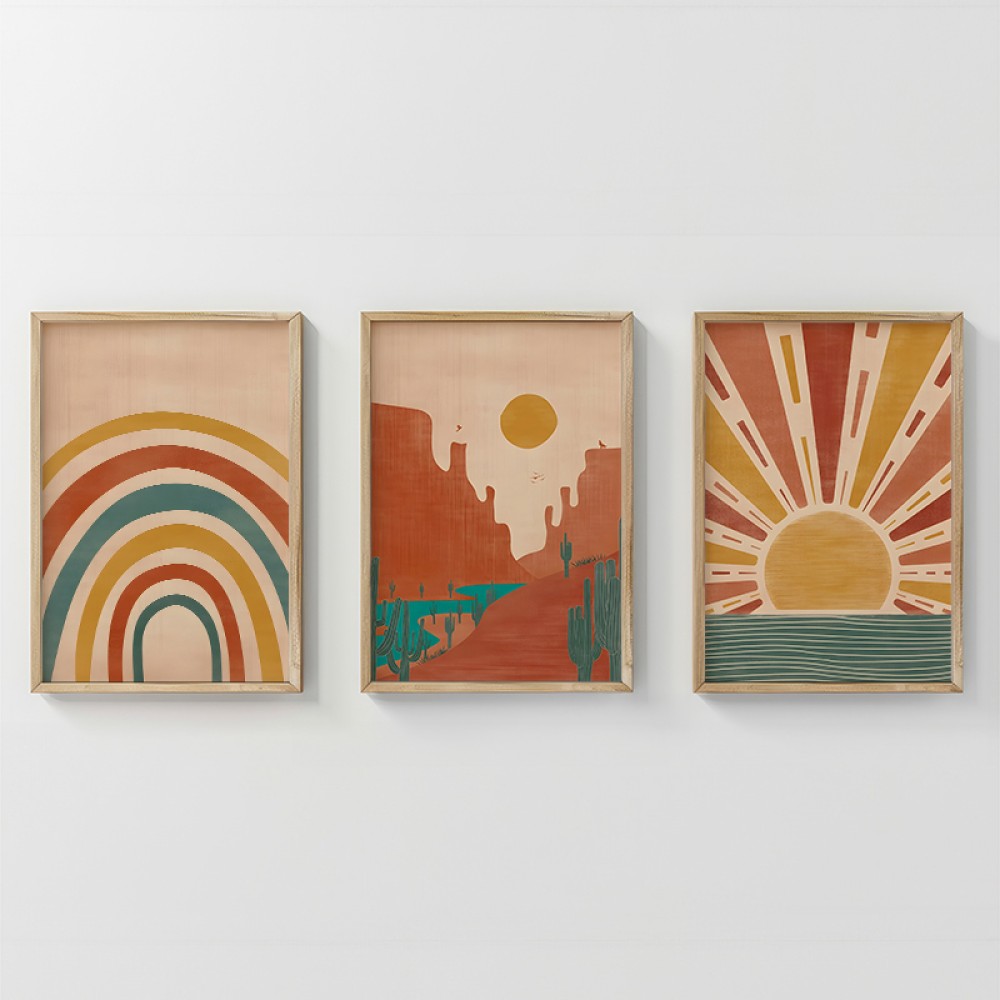 Πίνακας Jecko pakoworld τρίπτυχος με ψηφιακή εκτύπωση και πλαίσιο 33x1.5x48εκ